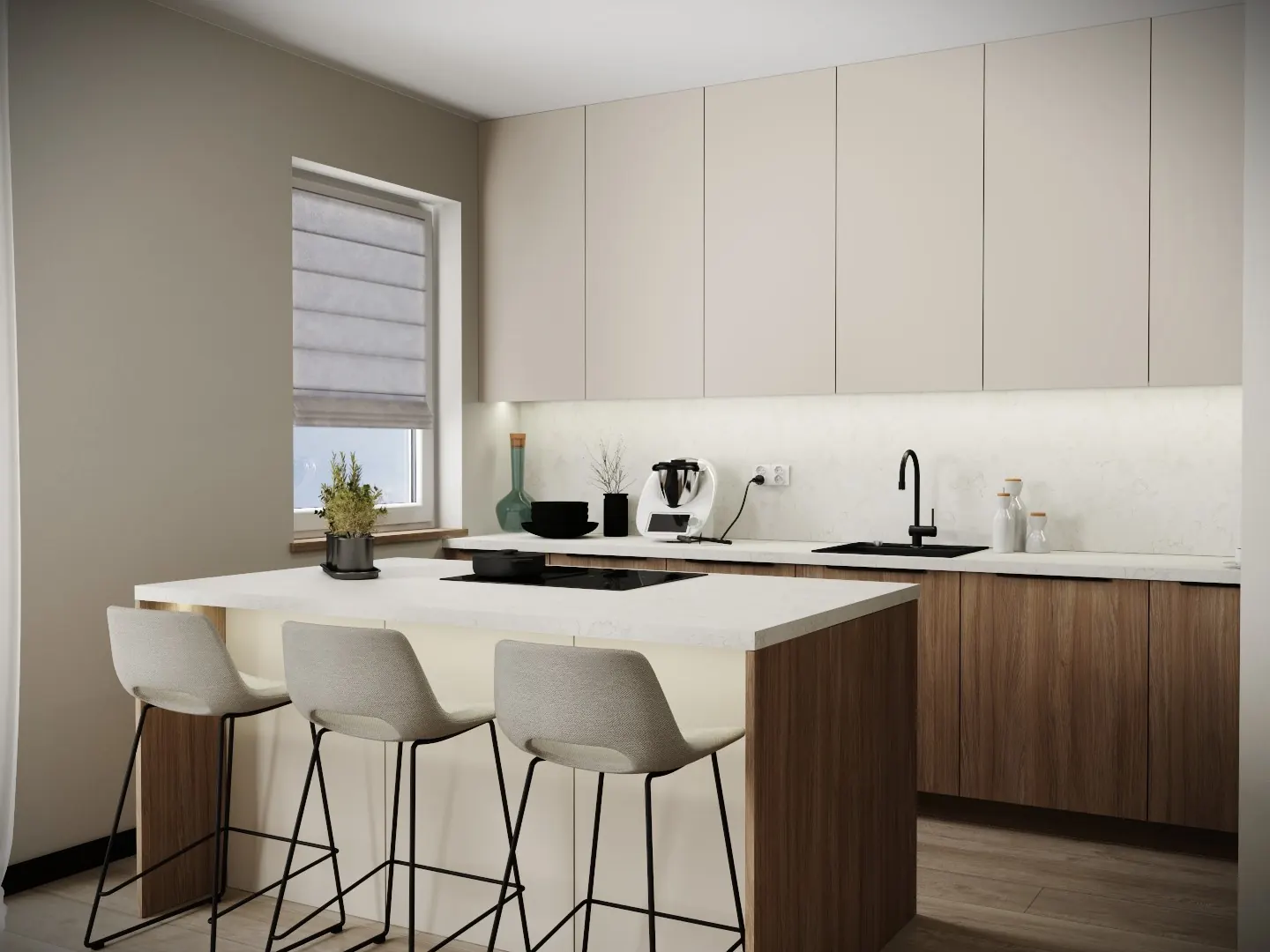 Projekt kuchni – nowoczesna wizualizacja kuchni